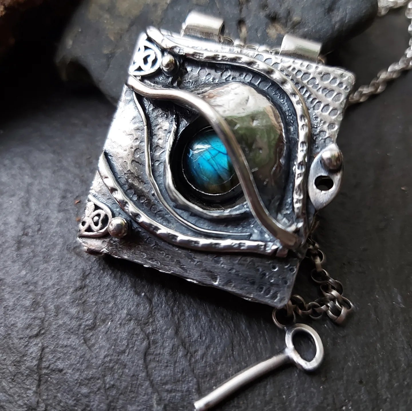 Sterling silver dragons eye locket