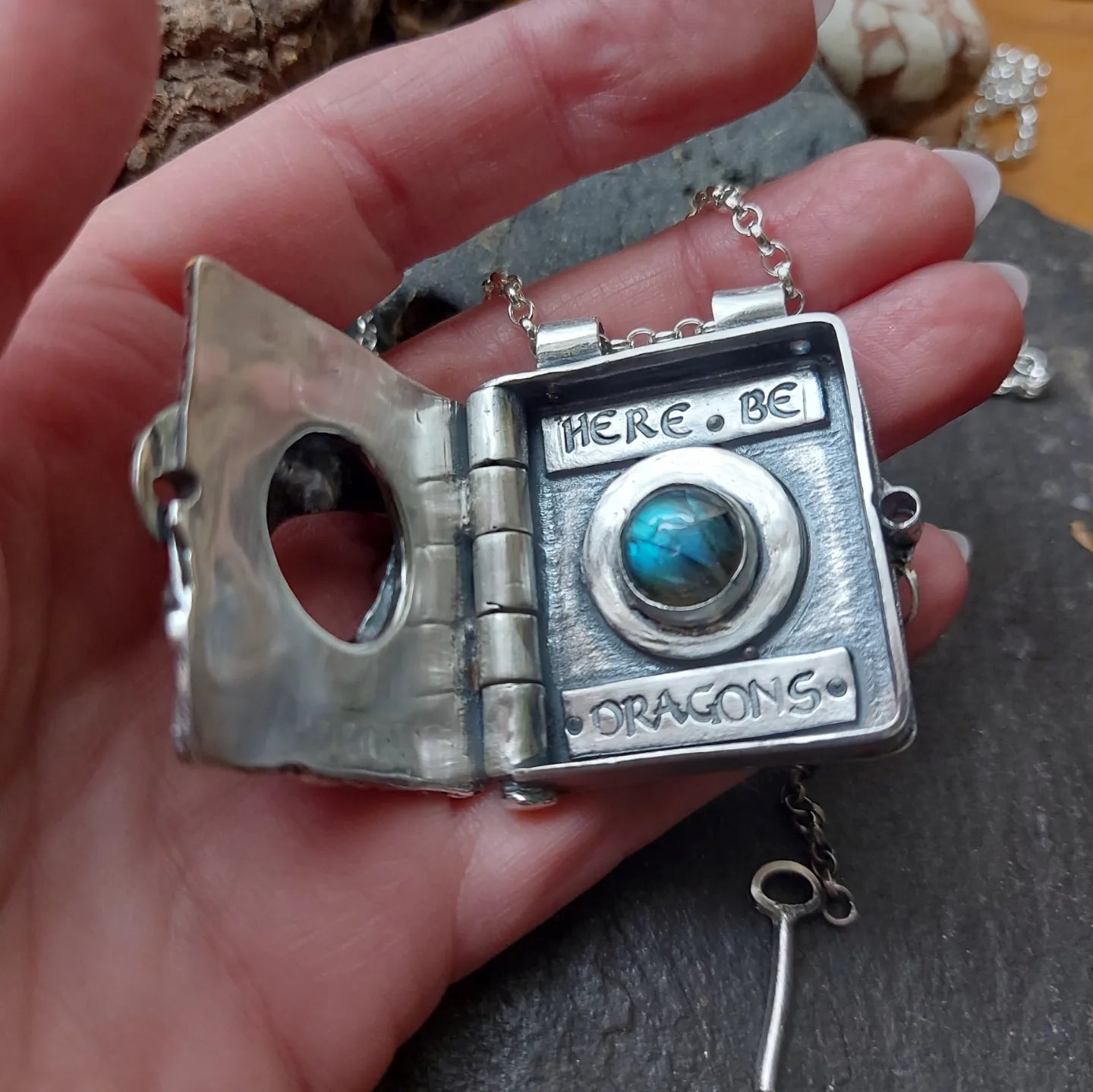 Sterling silver dragons eye locket