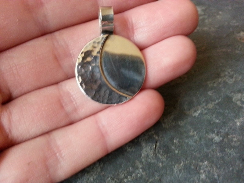 Silver Crescent Moon Pendant necklace with Sterling Silver chain  necklace