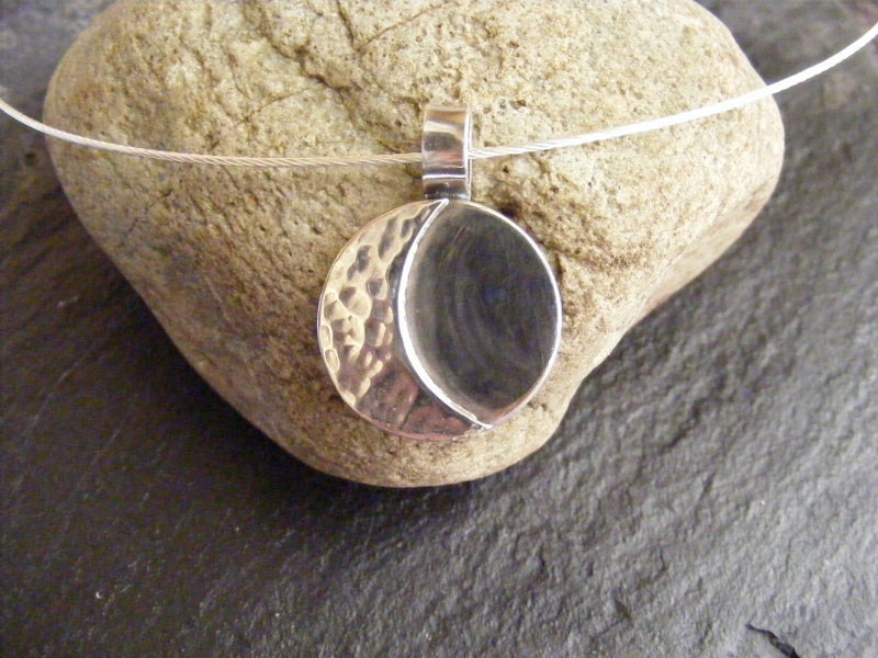 Silver Crescent Moon Pendant necklace with Sterling Silver chain  necklace