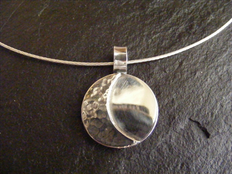 Silver Crescent Moon Pendant necklace with Sterling Silver chain  necklace